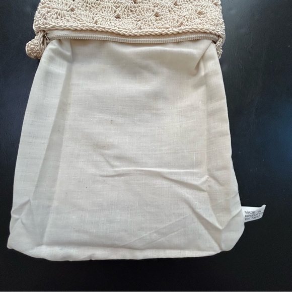 Sonoma Cream Crochet Crossbody/Shoulder Bag 6" Width 7" Height 21" Strap Length - Picture 9 of 15